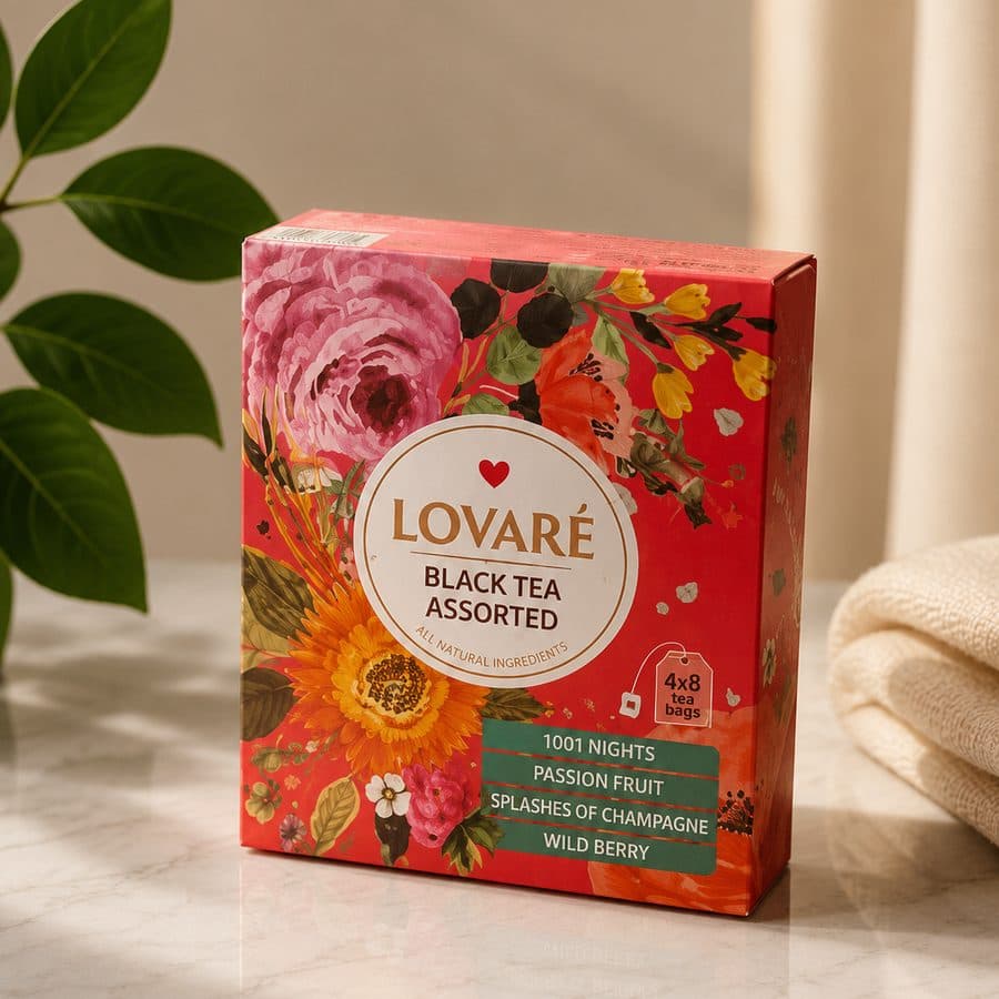 Чай чорний Lovaré Assorted, 32 пакетики (4 смаки)
